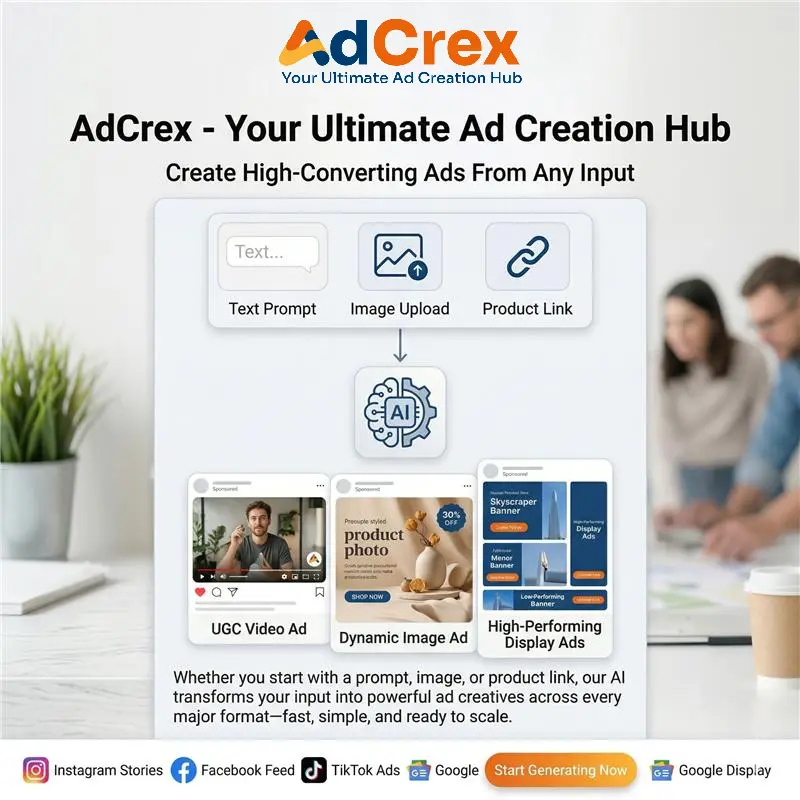 AI platform creating UGC video ads, image ads and video ads from text and images